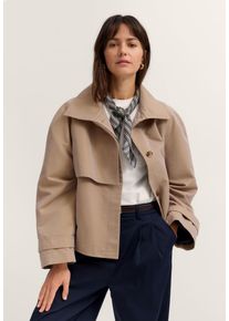 Kurzjacke Bugatti "Regular Fit", Damen, Gr. 36, 70, braun, 65% Baumwolle, 35% Polyester, unifarben, regular fit, Jacken Kurzjacke, kurzer Trenchcoat Style