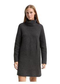 Strickkleid Tom Tailor Denim, Damen, Gr. XS, N-Gr, shale grau melange, Rippstrick, Obermaterial: 55% Baumwolle, 36% Polyester, 5% Wolle, 4% Elasthan, Strukturmuster, meliert, regular fit kniefrei, gerader Abschluss, Kleider Strickkleid, mit Stretchanteil