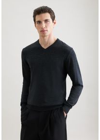 Pullunder Seidensticker "Schwarze Rose", Herren, Gr. XL, anthra m&eacute;lange, 100% Wolle, unifarben, regular fit, V-Ausschnitt, Pullover Pullunder, 1/1 V-Neck Uni