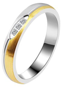 Adelia&acute;s Fingerring ADELIA&acute;S "Damen Ring aus Edelstahl mit Strass Steinchen" Gr. 56, gold, Fingerringe, Damen, 56, Edelstahl, Fingerring