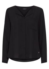 Langarmbluse oxmo "Langarmbluse OXHally", Damen, Gr. 34, schwarz, Obermaterial: 65% Polyester Pol. recyc.. 35% Polyester PES., Blusen Langarmbluse