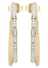 Adelia&acute;s Paar Ohrh&auml;nger ADELIA&acute;S "Damen Ohrringe aus Edelstahl mit Strass Steinchen", gold, Ohrringe, Damen, Edelstahl, Paar Ohrh&auml;nger