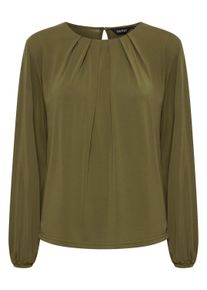 Langarmbluse oxmo "Langarmbluse OXHal", Damen, Gr. S, gr&uuml;n (military olive), Obermaterial: 64% Modal CMD. 36% Polyester PES., Blusen Langarmbluse