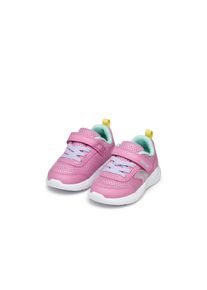 Lauflernschuh Geox "B SPRINTYE GIRL", M&auml;dchen, Gr. 21, rosa, hellblau, Lederimitat, Mesh, Schuhe Lauflernschuh, Babyschuh mit elastischen Schn&uuml;rsenkeln, Gr&ouml;&szlig;enschablone zum Download