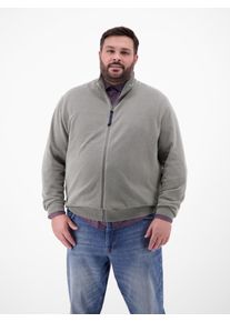 Strickjacke Lerros "Strickjacke in sportiver 2-Tone-Optik", Herren, Gr. 4XL, basalt grau, 100% Baumwolle, Strickjacken Strickjacke