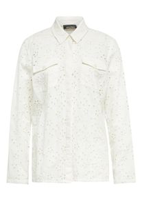 Langarmbluse GOLDNER "Leichte Blusenjacke aus Baumwolle", Damen, Gr. 40, beige (cremewei&szlig;), Obermaterial: 100% Baumwolle CO., normal, Sonstiges, Blusen Langarmbluse, Ohne