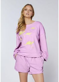 Sweatshirt Chiemsee, Damen, Gr. XS (34), orchid, 80% Baumwolle, 20% Polyester, Rundhals, Sweatshirts Sweatshirt