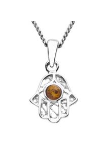 Kette mit Anh&auml;nger OSTSEE-SCHMUCK "OSTSEE-SCHMUCK Kette mit Anh&auml;nger kleine Hand" Gr. 50, silber (wei&szlig;, neutral), Halsketten, Damen, 50cm, Silber 925 (Sterlingsilber), L: 42, Kette mit Anh&auml;nger