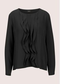 Madeleine Mode Langarmbluse MADELEINE "Bluse Leichte Rundhals-Bluse", Damen, Gr. 38, schwarz, Obermaterial: 100% Polyester PES., Modern, normal, Blusen Langarmbluse