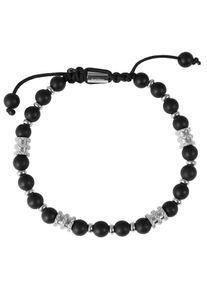 Adelia&acute;s Armband ADELIA&acute;S "Unisex Armband &iquest; Kugelarmband aus Edelstahl mit Onyx 19 cm" Gr. 19, silber, Armb&auml;nder, Damen, Edelstahl, Armband