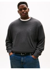 Tommy Hilfiger Big & Tall Rundhalspullover "BT-PIMA ORG CTN CASHMERE CN-B", Herren, Gr. XXL, dunkelgrau heather, Strick, Obermaterial: 92% Baumwolle, 8% Kaschmir, TOMMY HILFIGER BIG & TALL, Rundhals, B&uuml;ndchen, Pullover Rundhalspullover