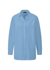 Hemdbluse GOLDNER "Kurzgr&ouml;&szlig;e Baumwollbluse mit Hemdkragen", Damen, Gr. 25, blau, Obermaterial: 100% Baumwolle CO., Blusen Hemdbluse, Mit Seitenschlitzen