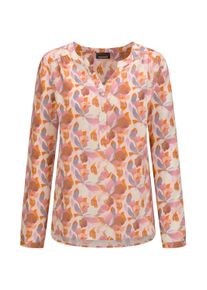 Schlupfbluse GOLDNER "Florale Druckbluse mit V-Ausschnitt", Damen, Gr. 54, orange (orange, gemustert), Obermaterial: 100% Viskose CV., Basic, normales B&uuml;ndchen, Blusen Schlupfbluse, Unikat-Print