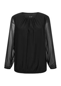 Klassische Bluse GOLDNER "Elegante Bluse aus Chiffon", Damen, Gr. 42, schwarz, Obermaterial: 67% Polyester PES. 30% Viskose CV. 3% Elasthan EL., Modisch, Blusen Klassische Bluse, Rundhalsausschnitt