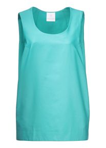 Madeleine Mode Blusentop MADELEINE "Blusentop Blusentop in O-Form", Damen, Gr. 36, blau (lagune), Obermaterial: 97% Baumwolle CO. 3% Elasthan EL., Modern, Blusen Blusentop