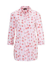 Klassische Bluse GOLDNER "Bluse mit Hemdkragen", Damen, Gr. 44, orange (koralle, getupft), Obermaterial: 100% Baumwolle CO., Manschette, Blusen Klassische Bluse, keine/nicht relevant