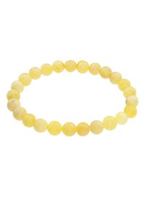 Armband OSTSEE-SCHMUCK "OSTSEE-SCHMUCK Armband Kugel 8 mm Armband Kugel 8 mm", gelb (wei&szlig;, neutral), Armb&auml;nder, Damen, 19cm, Bernstein, Armband