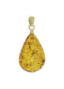 Kettenanh&auml;nger OSTSEE-SCHMUCK "OSTSEE-SCHMUCK Anh&auml;nger", gelb (wei&szlig;, neutral), Schmuckanh&auml;nger, Damen, 36 x 18mm, Bernstein, 3 g, Kettenanh&auml;nger