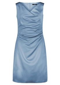 Etuikleid Vera Mont "Etuikleid mit Raffung", Damen, Gr. 48, EURO, blau (bluish grau), 96% Polyester PES. 4% Elasthan EL., Kleider Etuikleid