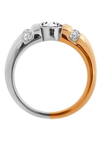 Adelia&acute;s Fingerring ADELIA&acute;S "Damen Ring aus Edelstahl mit Strass Steinchen" Gr. 48, silber, Fingerringe, Damen, 48, Edelstahl, Fingerring