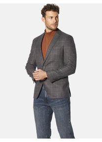 Sakko Babista "Sakko BIETASTO", Herren, Gr. 58, grau (grau kariert), Obermaterial: 60% Wolle mw. 40% Polyester COOLMAX PES(Coolmax)., Sakkos Sakko