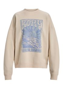 Sweatshirt Roxy "Lineup", Damen, Gr. M, beige (parchment), Obermaterial: 55% Walkfrottier, 25% Walkfrottier, 20% Microfaser;, Sweatshirts Sweatshirt