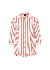 Kurzarmbluse GOLDNER "Kurzgr&ouml;&szlig;e Schlichte Baumwoll-Bluse mit 3/4-Arm", Damen, Gr. 22, wei&szlig; (wei&szlig;, hagebutte, gestreift), Obermaterial: 97% Baumwolle CO. 3% Elasthan EL., normal, Manschette, Blusen Kurzarmbluse, Ohne