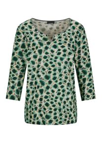 Schlupfbluse GOLDNER "Elegante Viskosebluse mit Leo-Muster", Damen, Gr. 54, gr&uuml;n (graugr&uuml;n, gemustert), Obermaterial: 100% Viskose CV., Modisch, Blusen Schlupfbluse, Rundhalsausschnitt