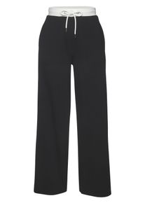 Sweathose Venice Beach, Damen, Gr. 44, N-Gr, schwarz, beige, creme, Sweatware, Obermaterial: 95% Baumwolle, 5% Elasthan, Colorblocking, figurumspielend lang, Hosen Sweathose, in Colorblock-Optik