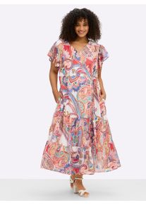 sheego by Joe Browns sheego Gro&szlig;e Gr&ouml;&szlig;en Chiffonkleid mit Paisleydruck, ecru-rot-gemustert, Gr&ouml;&szlig;e 50 - Damen