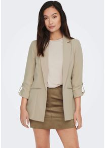 Kurzblazer Only "ONLKAYLE-ORLEEN 3/4 BLAZER TLR NOOS", Damen, Gr. 36S, braun (oxford tan), Web, Obermaterial: 92% Polyester, 8% Elasthan, unifarben, regular fit normal, Blazer Kurzblazer, Materialmix, regular fit