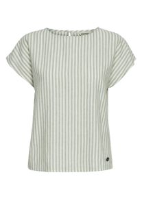 Kurzarmbluse oxmo "Kurzarmbluse OXArnora", Damen, Gr. 44, gr&uuml;n (seagrass mix), Obermaterial: 55% Leinen LI. 45% Viskose CV., Blusen Kurzarmbluse