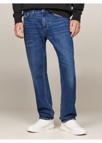 Slim-fit-Jeans Tommy Jeans "Ryan Regular Slim Straight", Herren, Gr. 32, L&auml;nge 34, blau (schwarz denim), Denim/Jeans, Obermaterial: 99% Baumwolle, 1% Elasthan, unifarben, regular fit lang, Jeans Slim-fit-Jeans, Slim‑Straight‑Jeans aus hochwertigem Denim regul&auml;rer Leibh&ouml;he