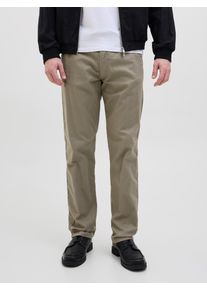Jack & Jones Stoffhose JACK & JONES "JPSTKANE HYBRID BONDI JOGGER SN", Herren, Gr. S, N-Gr, gr&uuml;n (dusty olive), Web, Obermaterial: 80% Baumwolle, 20% Leinen, unifarben, relaxed fit kn&ouml;chellang, Hosen Stoffhose