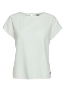 Kurzarmbluse oxmo "Kurzarmbluse OXArnora", Damen, Gr. 38, wei&szlig; (sanftes wei&szlig;), Obermaterial: 55% Leinen LI. 45% Viskose CV., Blusen Kurzarmbluse