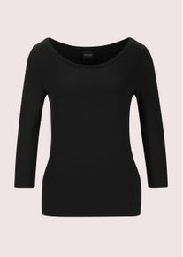 Madeleine Mode 3/4-Arm-Shirt MADELEINE "Blusenshirt Halbarm Viskose-Oberteil f&uuml;r Damen", Damen, Gr. 48, schwarz, Obermaterial: 95% Viskose CV. 5% Elasthan EL., Modern, normal, Shirts 3/4-Arm-Shirt
