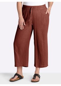 sheego Gro&szlig;e Gr&ouml;&szlig;en Culotte in Struktur-Qualit&auml;t, rotbraun, Gr&ouml;&szlig;e 48 - Damen