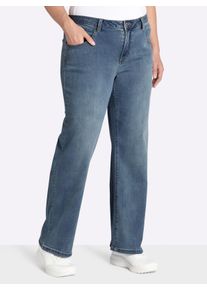 sheego Gro&szlig;e Gr&ouml;&szlig;en 5-Pocket-Jeans mit weitem Bein, blue-bleached, Gr&ouml;&szlig;e 44 - Damen