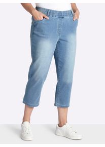 sheego Gro&szlig;e Gr&ouml;&szlig;en 7/8-Jeans mit Rei&szlig;verschluss-Blende, blue-bleached, Gr&ouml;&szlig;e 46 - Damen