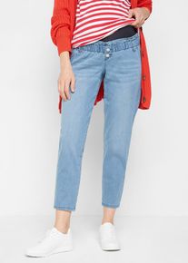 bonprix Umstandsjeans aus Baumwoll-Stretch schmal zulaufendes Bein, blau, Gr.46, 7/8 Umstandsjeans, tapered Leg, 98% Baumwolle (organic)