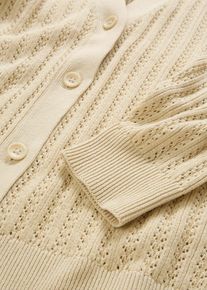 bonprix Ajour-Strickjacke mit Leinenanteil, beige, Gr.36/38 (S), Ideal f&uuml;r den Sommer ist diese Ajour-Strickjacke mit Leinenanteil, aus Leinen