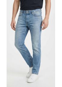 Jack & Jones Tapered-fit-Jeans JACK & JONES "JJIMIKE JJORIGINAL CJ SN", Damen, Gr. 32, L&auml;nge 30, blau denim, Denim/Jeans, Obermaterial: 98% Baumwolle, 2% Elasthan, unifarben, bequem, Jeans Tapered-fit-Jeans, mit Five-Pocket-Design