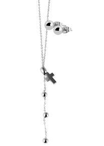 Adelia&acute;s Gliederkette ADELIA&acute;S "Damen Halskette &iquest; Ankerkette Kreuz aus Edelstahl 45+5" Gr. 50, silber, Halsketten, Damen, Edelstahl, Gliederkette