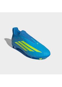 Fu&szlig;ballschuh adidas Performance "F50 LEAGUE LACELESS FG/MG KIDS", Kinder, Gr. 38,5, lucid ray blau, team solar gelb 2, lucid aquamarine, Synthetik, Textil, Schuhe Fu&szlig;ballschuh, f&uuml;r viele verschiedene B&ouml;den geeignet, f&uuml;r Kinder & Jugendliche