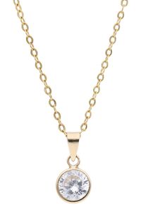 Kette mit Anh&auml;nger Firetti "Schmuck Geschenk Gold 375 Halsschmuck Halskette Goldkette Ankerkette", gold (gelbgoldfarben, kristallwei&szlig;), Halsketten, Damen, Gelbgold 375, L: 45 B: 1,5mm, Kette mit Anh&auml;nger, mit Zirkonia (synth.), B:1,5mm