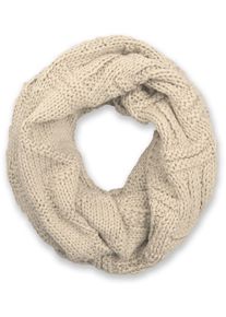 Strickschal styleBREAKER "Strick Loop mit Gitter und Rippenmuster", Damen, beige, Obermaterial: 100% Viskose CV., Modisch, Modet&uuml;cher Strickschal