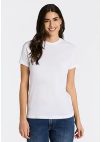 T-Shirt Replay, Damen, Gr. XS, wei&szlig;, Single Jersey, Obermaterial: 100% Baumwolle, unifarben, regular fit normal, Rundhals, abgesteppte Kante, Shirts T-Shirt, mit Rundhals, reine Baumwolle