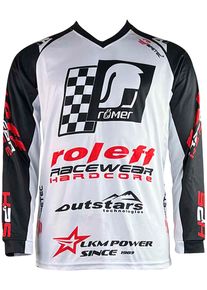 Trainingspullover Roleff "Motocross Jersey Mesh RO" Gr. XL, schwarz-wei&szlig; (wei&szlig;, schwarz), Pullover, Herren, XL, Obermaterial: 100% Polyester, Trainingspullover