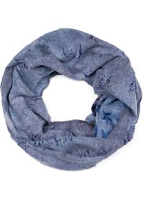 Loop styleBREAKER "Loop Schal Destroyed Denim Sterne", Damen, blau (hellblau), Obermaterial: 50% Viskose CV. 50% Polyester PES., Modisch, Modet&uuml;cher Loop