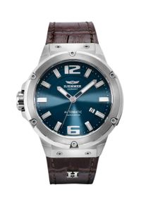 Automatikuhr Haemmer Germany "MECHANO", braun, blau, Armbanduhren, Damen, Automatikuhr, Armbanduhr, Herrenuhr, Mechanische Uhr, analog, Tag